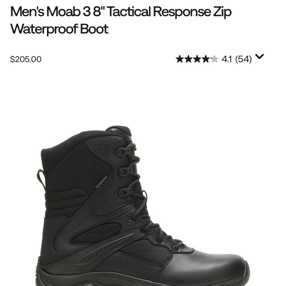 Merrell Men's Tactical Black Waterproof Boots